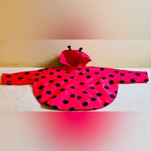Carters 3T Kids Ladybug Poncho Hooded Rain Jacket